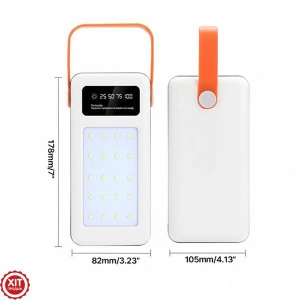 Корпус повербанка 35х18650, 22,5W, (USB Type-C Lightning) з ліхтариком S35, Білий / Бокс для Power Bank  0234592315 фото
