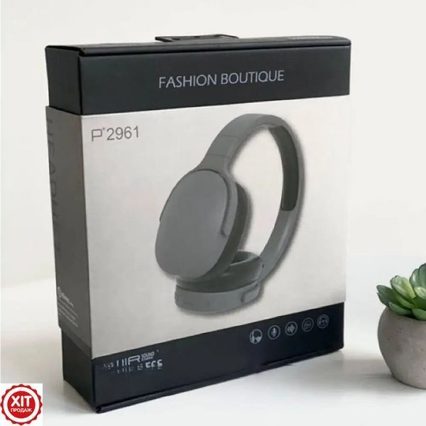 Бездротові навушники з мікрофоном та Bluetooth, 2961 BT, Чорні / Блютуз навушники накладні / Гарнітура  0234569655 фото