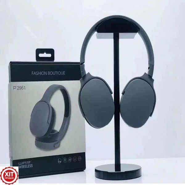 Бездротові навушники з мікрофоном та Bluetooth, 2961 BT, Чорні / Блютуз навушники накладні / Гарнітура  0234569655 фото