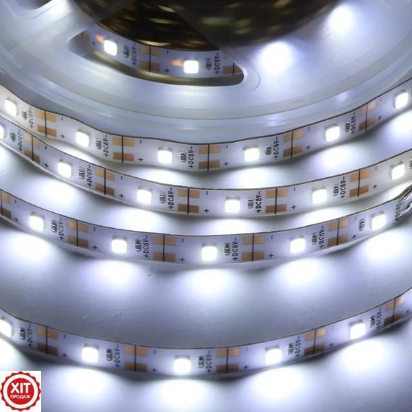 Світлодіодна LED стрічка 5м, від USB, Холодний Білий / Універсальна лед стрічка від повербанка / Діодна підсвітка 0234568986 фото