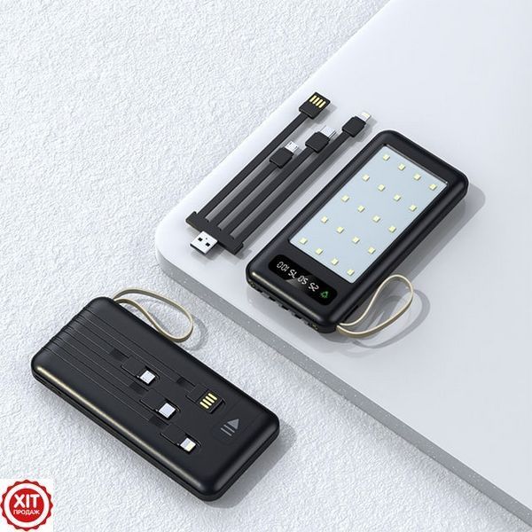 Повербанк з ліхтариком та дисплеєм 10000mAh, ZHY-520 / Power bank / Павер банк / Зовнішній акумулятор / УМБ 02345736200 фото