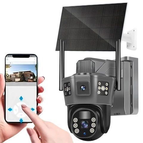 WiFi камера відеоспостереження з сонячною панеллю, 6MP, TP-18 / Вулична камера / Бездротова камера спостереження 0234572806 фото
