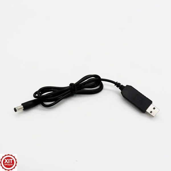USB DC кабель живлення 12V для роутера/модему, 1м, Чорний / USB кабель для роутера / Шнур для роутера Wifi 0234563898 фото