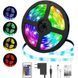 Світлодіодна RGB стрічка 5м, 3528, від мережі + пульт + блок живлення / LED підсвічування для телевізора вологозахищене 0234561216 фото 1