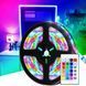 Світлодіодна RGB стрічка 5м, 3528, від мережі + пульт + блок живлення / LED підсвічування для телевізора вологозахищене 0234561216 фото 3