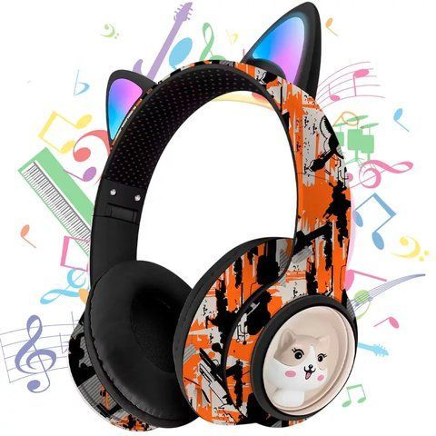 Бездротові навушники з вушками, Bluetooth, USB, AKZ-37 / Стерео навушники накладні / Блютуз навушники 0234576311 фото
