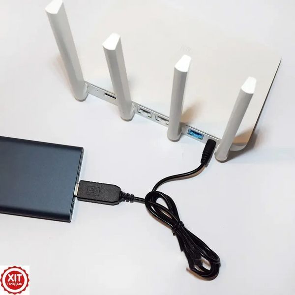 Кабель USB-DC 9В, для підключення роутера до PowerBank USB / Підвищувальний перехідник для Wi-Fi 0234564400 фото