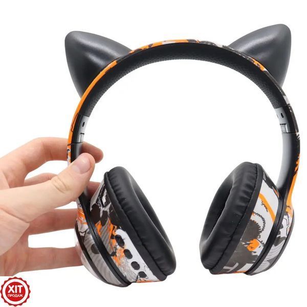 Бездротові навушники з вушками, Bluetooth, USB, AKZ-37 / Стерео навушники накладні / Блютуз навушники 0234576311 фото