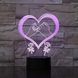 3D нічник Серце на батарейках і USB, 21х11см / 3D світильник / led світильник / Настільна 3д лампа 0234576636 фото 5