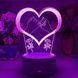 3D нічник Серце на батарейках і USB, 21х11см / 3D світильник / led світильник / Настільна 3д лампа 0234576636 фото 1