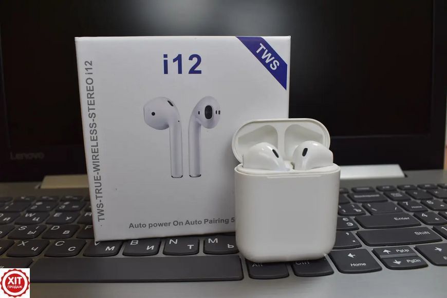Бездротові навушники AirPods TWS i12, Блютуз навушники  0123457532 фото