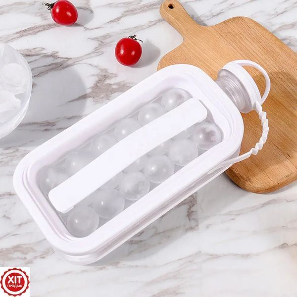 Силіконова форма для льоду з кришкою (17 кульок) ICE CUBE TRAY / Формочки для льоду / Пляшка для льоду  0234575980 фото