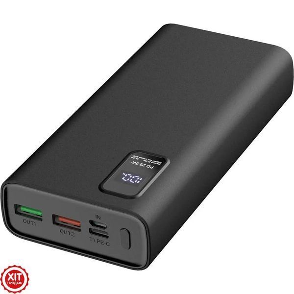 Powerbank на 20000мАh з LED дисплеєм та швидкою зарядкою 22,5W, 2хUSB, PD-25 / Павербанк для телефону 02345768980 фото