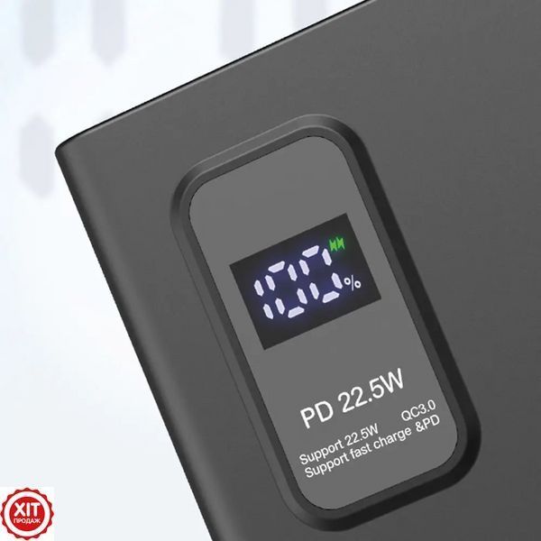 Powerbank на 20000мАh з LED дисплеєм та швидкою зарядкою 22,5W, 2хUSB, PD-25 / Павербанк для телефону 02345768980 фото