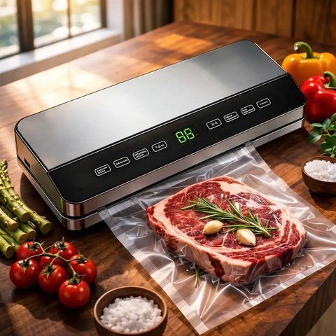 Професійний вакууматор для продуктів 200Вт, Zepline ZP-00359/ Кухонний вакууматор для м'яса / Вакуумний пакувальник  0234589774 фото