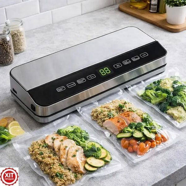Професійний вакууматор для продуктів 200Вт, Zepline ZP-00359/ Кухонний вакууматор для м'яса / Вакуумний пакувальник  0234589774 фото