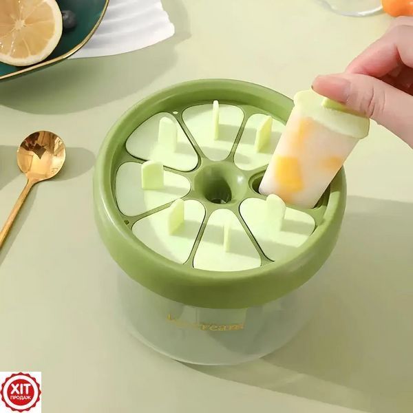 Форма для морозива на 8 порцій, ICE CREAM MOLD, Зелена / Морожениця / Форма для ескімо  0234566814 фото