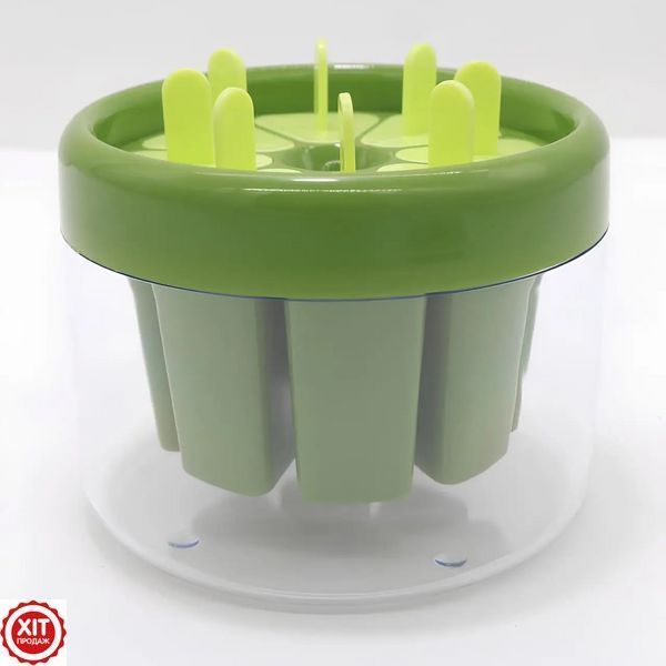 Форма для морозива на 8 порцій, ICE CREAM MOLD, Зелена / Морожениця / Форма для ескімо  0234566814 фото