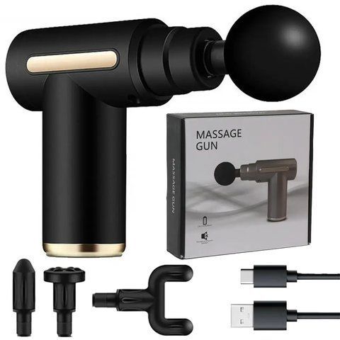 Перкусійний масажер з 4 насадками Gun Massager / Масажер для тіла / Ручний масажер  0234573433 фото