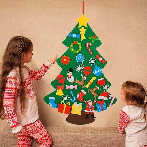 Дитяча ялинка з фетру + 25 іграшок (100х59 см), Chrismas Free / Новорічна ялинка для дітей 0234560601 фото
