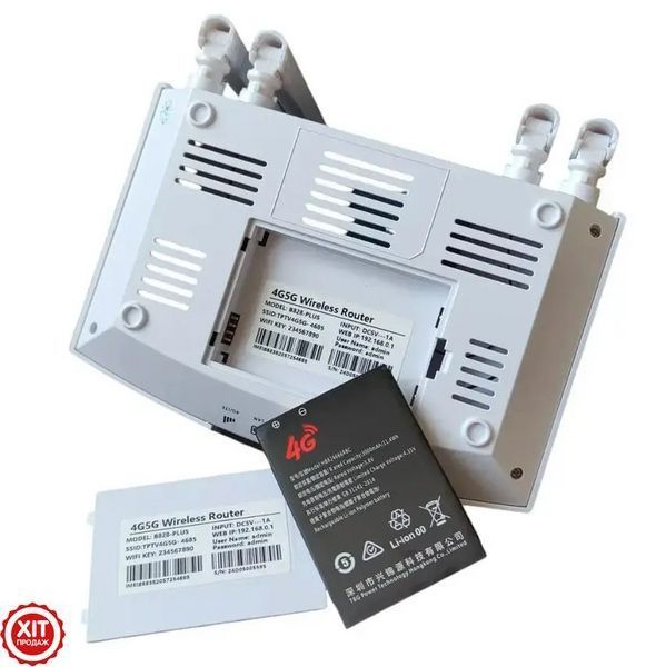 Роутер 4G WIFI з акумулятором 3000 мАг, B828, Білий / Роутер з 4g модемом / Вай фай роутер  0234588992 фото