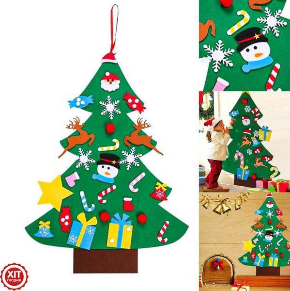 Дитяча ялинка з фетру + 25 іграшок (100х59 см), Chrismas Free / Новорічна ялинка для дітей 0234560601 фото