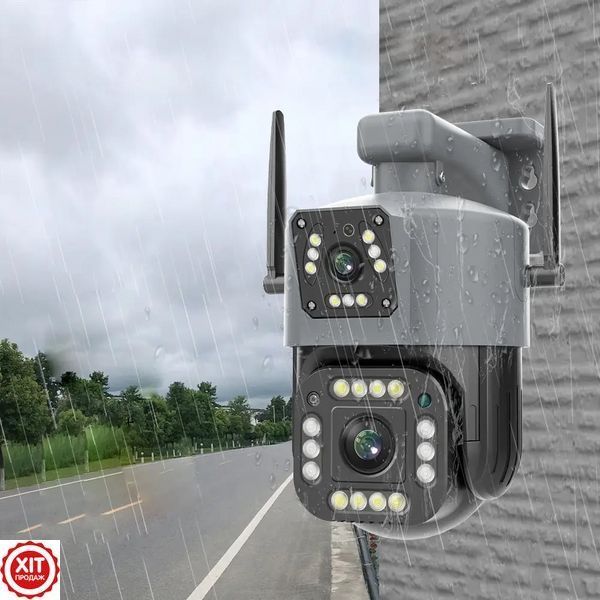 Вулична IP камера відеоспостереження Qettopo V380 + Подарунок Карта пам'яті 64Гб / Поворотна WiFi камера спостереження 0234572323 фото