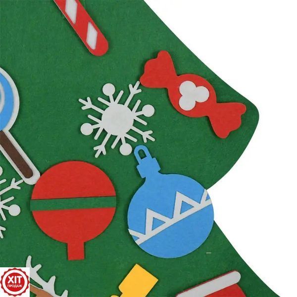 Дитяча ялинка та 25 іграшок з фетру (100х59 см), Christmas Free, Різнокольорова / Новорічна ялинка для дітей  0234560601 фото