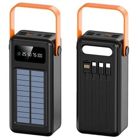 Повербанк 60000mAh із сонячною панеллю, 4хUSB + 4 перехідники, JS-636CX / Power Bank / Павербанк / УМБ  0234573737 фото