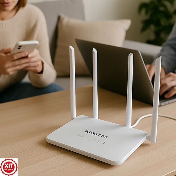 Wi-Fi роутер 4G/5G зі слотом для SIM-картки, 300Mbps, R103, Білий / Роутер модем / Маршрутизатор / Роутер для дому  0234589108 фото