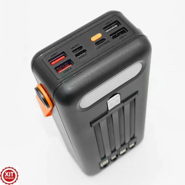 Повербанк 60000mAh із сонячною панеллю, 4хUSB + 4 перехідники, JS-636CX / Power Bank / Павербанк / УМБ  0234573737 фото
