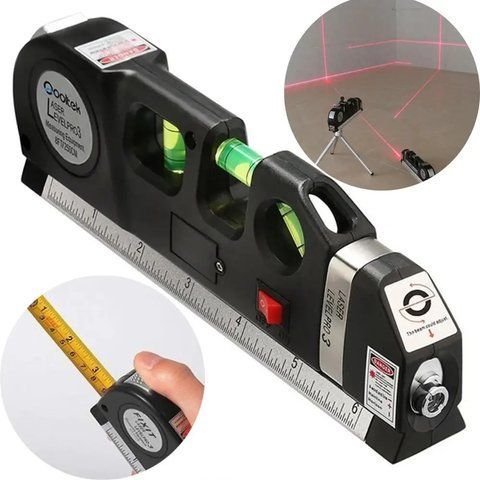 Лазерний рівень 4в1 із вбудованою рулеткою LASER LEVEL PRO 3 / Лазерний нівелір  0123460867 фото