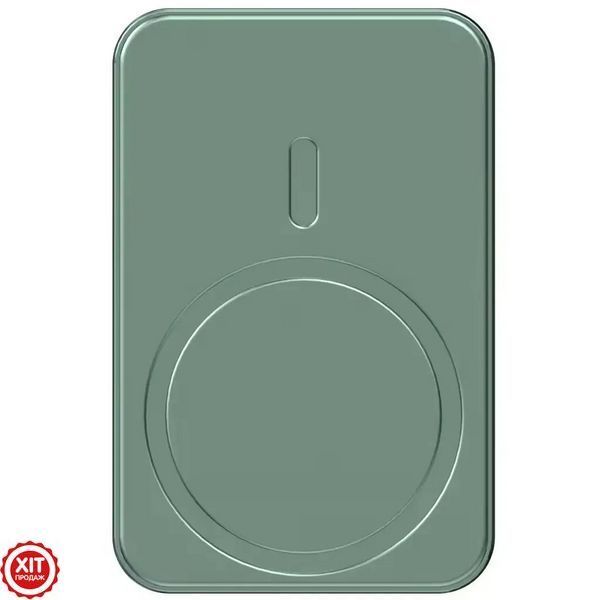 Магнітний повербанк 10000мАг, MagSafe 15Вт (USB + Type-C 22.5Вт) Зелений / Бездротовий павербанк / Power Bank / УМБ  023457539803 фото