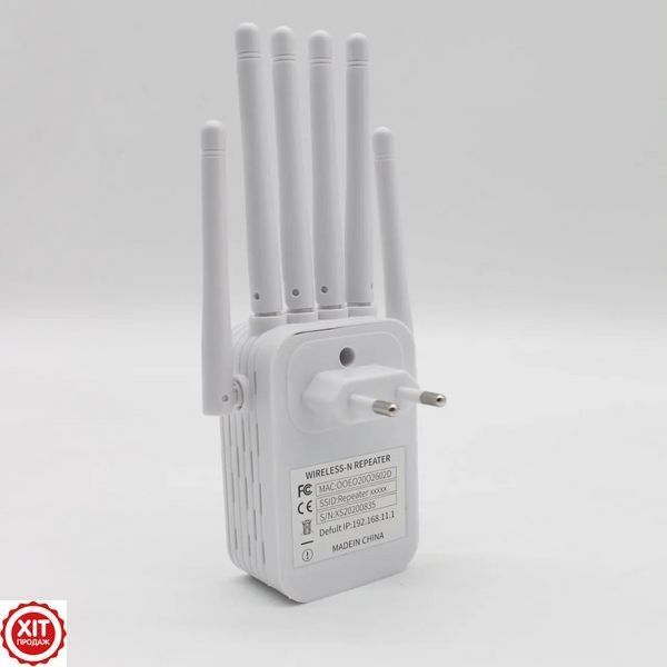 Підсилювач сигналу WiFi до 1200 мбіт/с, 2,4 ГГц, від мережі, Білий / Вай фай ретранслятор для дому / Wifi репітер / Маршрутизатор  0234581627 фото