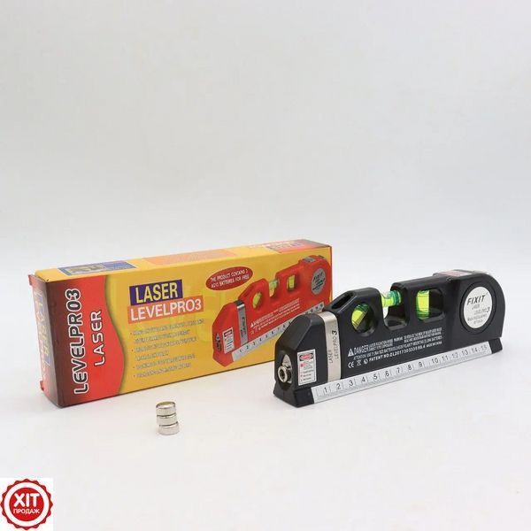 Лазерний рівень 4в1 із вбудованою рулеткою LASER LEVEL PRO 3 / Лазерний нівелір  0123460867 фото