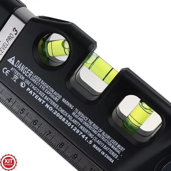 Лазерний рівень 4в1 із вбудованою рулеткою LASER LEVEL PRO 3 / Лазерний нівелір  0123460867 фото
