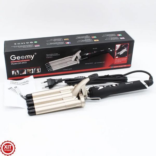 copy_Плойка для волосся п'ять хвиль Geemy GM 2933 / Плойка для локонів з регулюванням температури 0123462596 фото