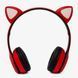 Бездротові навушники з вушками та підсвіткою, Bluetooth, CAT ST71M, Червоний / Дитячі блютуз навушники  0234576528 фото 3