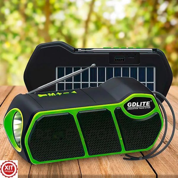Портативна сонячна система 3в1 GD-LITE-11, з Bluetooth, LED-ліхтарем, FM/SW/AM, МР3, TF та USB-зарядкою 0234564406 фото
