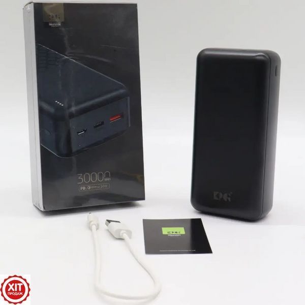 Повербанк 30000мАг зі швидкою зарядкою 22,5W (2хUSB+Type-C+MicroUSB) KP-33 / Power Bank / Павер банк / УМБ  0234575950 фото
