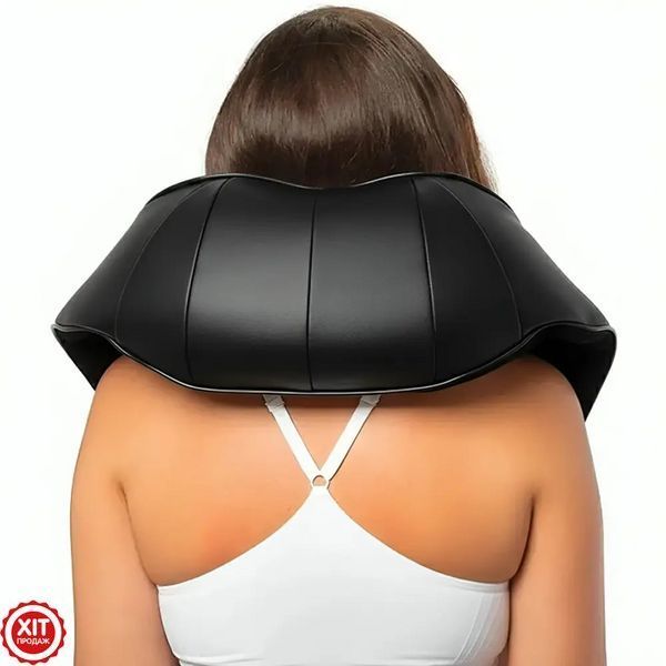 Роликовий масажер Massager of Neck Kneading + Подарунок Ортопедична подушка / Масажна накидка / Масажер роликовий  012346123801 фото