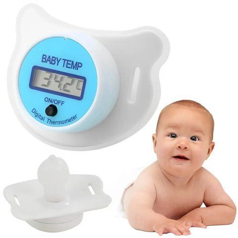 Дитяча соска-термометр BABY TEMP NJ-347, Біла / Цифровий градусник-соска з дисплеєм / Пустушка-термометр  0234569172 фото