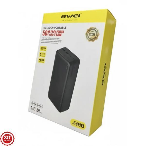 Повербанк 50000 mAh, 2хUSB, Micro-USB+Type-C, J38B / Power Bank / Павербанк / Зовнішній акумулятор  0234591617 фото