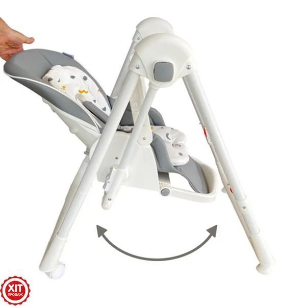 Дитячий стільчик для годування, до 6 років, 76х56х96см, BabyChair, Сірий / Складний стільчик-трансформер для дітей  0234586911 фото