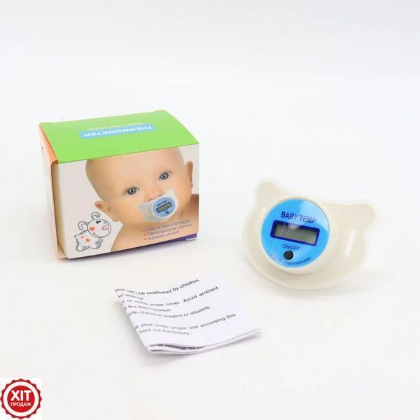 Дитяча соска-термометр BABY TEMP NJ-347, Біла / Цифровий градусник-соска з дисплеєм / Пустушка-термометр  0234569172 фото