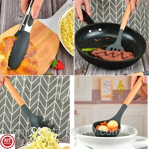 Набір кухонного приладдя (19 предметів), Kitchen Set, Чорний / Кухонний набір / Набір приладів для кухні 023457247003 фото