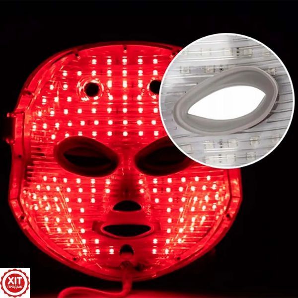 LED-маска для обличчя (7 режимів), від USB / Світлодіодна маска для світлотерапії / Лед маска 0234578817 фото
