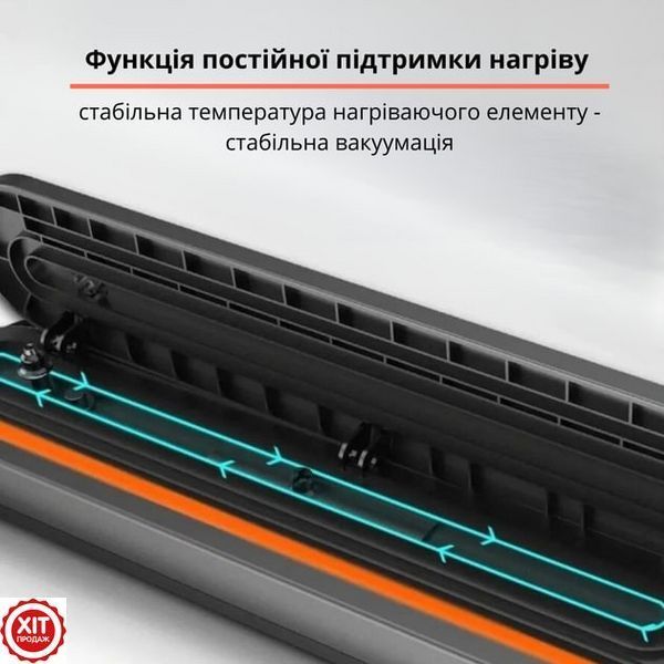 Домашній Вакууматор для харчових продуктів, Vacuum Sealer, Чорний / Пакувальник вакуумний для їжі 0234562465 фото