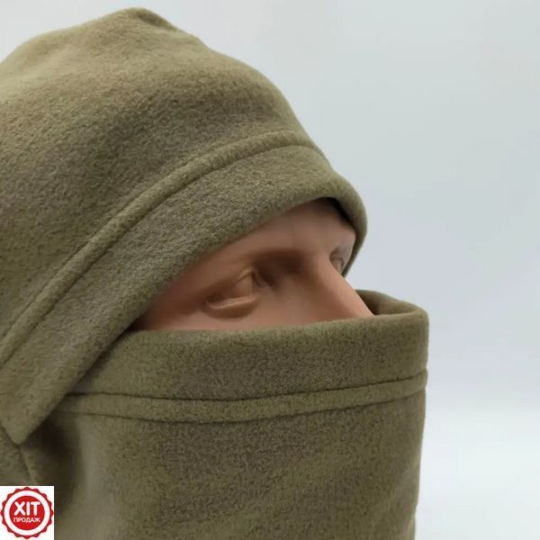 Утеплена флісова балаклава Олива / Термо маска / Балаклава зимова / Флісовий підшоломник  0123461397 фото