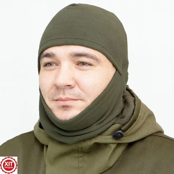 Утеплена флісова балаклава Олива / Термо маска / Балаклава зимова / Флісовий підшоломник  0123461397 фото